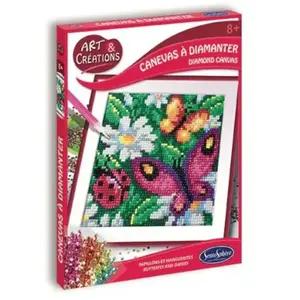 Canevas à diamanter papillons et marguerites SentoSphère pas cher
