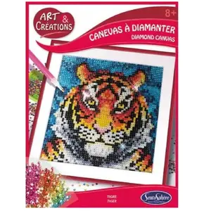 Kit créatif SentoSphère Art et créations Canevas à diamanter TigreVendu parcarrefour