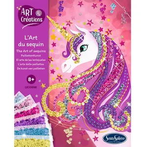 Tableau Licorne à Sequins et Color - SENTOSPHERE - Pour Fille de 8 ans et plus pas cher