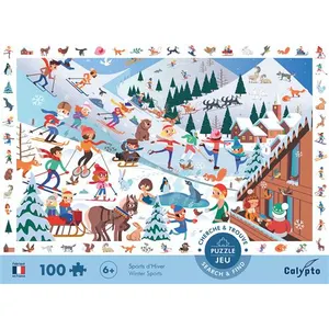 SentoSphere Puzzle 100 pièces SentoSphère Cherche et trouve Sports d'Hiver pas cher
