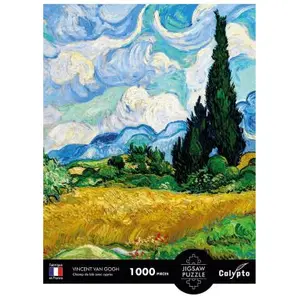 SentoSphere Puzzle 1000 pièces : Champ de blé avec cyprès, Vincent Van Gogh
