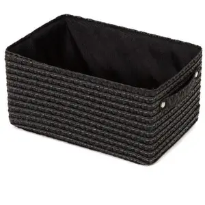 Panier de rangement doublé tissu Lilou noir RAN9695Vendu parcompactor
