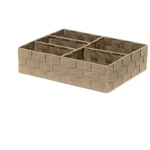 Comparateur de prix : Compactor Organiseur de tiroir en sangles tressées 5 compartiments 32x25cm