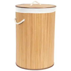 Comparateur de prix : Panier à linge COMPACTOR Rond pliable Bambou Naturel