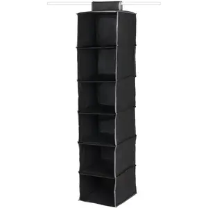 Comparateur de prix : COMPACTOR Etagère souple pour pulls 6 niveaux URBAN en péva noir 30x30x128 cm
