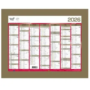 Quo Vadis Calendrier Banque - Or - 27x21cm pas cher