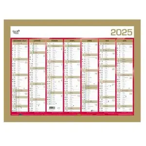 Calendrier mural annuel Quo Vadis Or - 55 x 40,5 cm pas cher