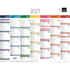 Quo Vadis Calendrier Banque Arc En Ciel - 43 X 335cm pas cher