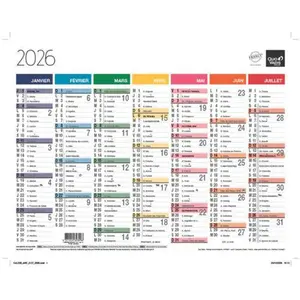 Quo Vadis Calendrier Banque Arc-en-ciel - 27 X 21 Cm pas cher
