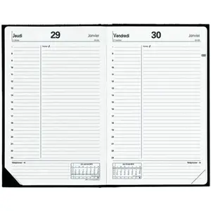 Agenda journalier ABP 1 Quo VAdis 13x21 plastique grainé Impala noir 2010