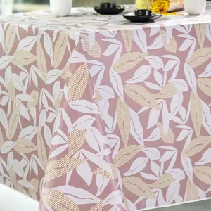 Calitex Nappe ronde 140 cm LIV BEIGE TOILE CIREE Rose
