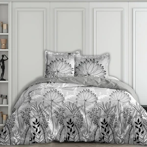 Calitex PARURE MODERNISTE GRIS 240 x 220cm + 2 TAIES pas cher