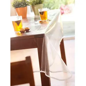 CALITEX Nappe en plastique ronde 140 cm TRANSLUCIDE UNI