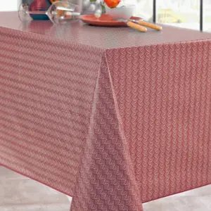 Calitex Nappe ovale 180 x 240 cm TOILE CIREE Cranberry