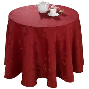 CALITEX Nappe - Madigan - Cerise Ronde 170 cm - Enduite - Chic - Lavable