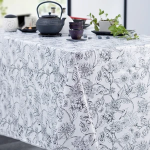 Calitex Nappe Rectangle Paradisiaque Toile Ciree Blanc