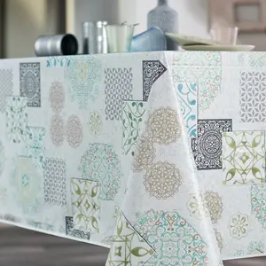 Calitex Nappe ronde 140 cm FAIENCE TOILE CIREE Multicolore