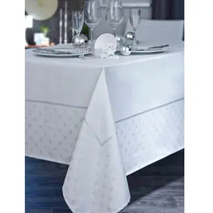 Nydel Frandy - Nappe en Damassé et Fils Pailletés Rectangle : 145 x 300 cm