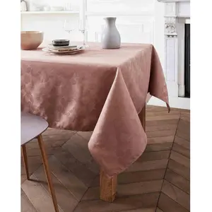 Comparateur de prix : Nydel Nappe damassé Abanico, Bois de Rose, carrée 160 x 300 cm