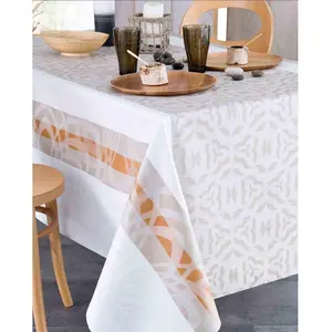 Nydel Nappe Jacquard Vali Camel Anti Tache, carrée 160 x 160 cm pas cher