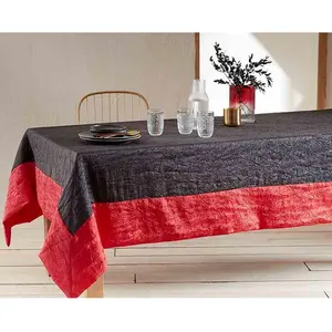 Nydel Nappe Anthracite Uni FU Avec Bordure -  TAFFETAS FROISSE
