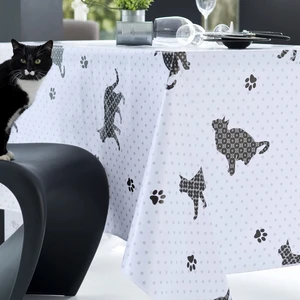 Calitex Toile cirée Cat, Gris, 140 x 250 cm