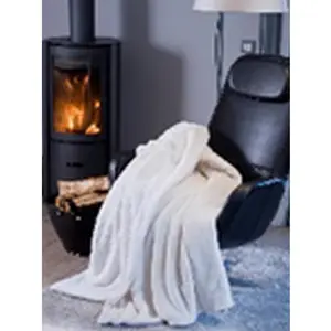 Calitex Plaid SHERPA Ivoire 130x150 pas cher