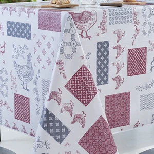 Calitex Nappe Rectangle Basse Cour Toile Ciree Gris/Rouge pas cher