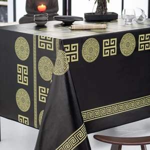 CALITEX Toile Cirée Licy Noir Finition Biais 140x200 cm pas cher