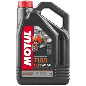 Bidon d'huile Motul 15W-50 7100 MA2 100% synthèse pour moto 4T 4L pas cher