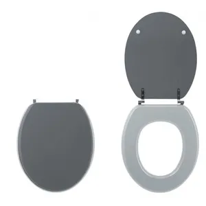 Comparateur de prix : Wirquin Pro - Abattant wc deco Colors anthracite et gris mat 20719739