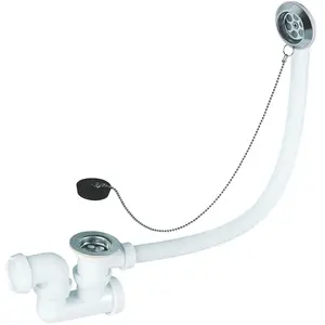 Comparateur de prix : Siphon pour baignoire avec bouchon et trop-plein Wirquin