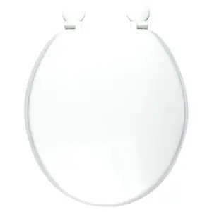 Wirquin 21230001 Abattant WC en fibre de bois Woody avec charnières plastiques pour cuvette standard, blanc pas cher
