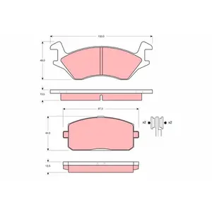 Kit de plaquettes de frein, frein à disque GDB234 TRW GDB234 pas cher