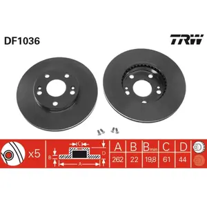 TRW Disques de frein pour RENAULT: Safrane (Ref: DF1036) pas cher