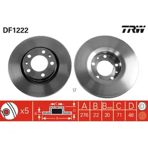 Disque de frein DF1222 TRW DF1222 pas cher