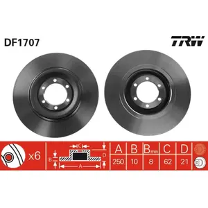 TRW Disques de frein pour ALFA ROMEO: Alfetta, Giulietta, 75, GTV, 90 (Ref: DF1707)