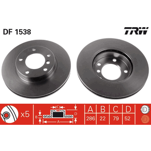 Disque de frein, ventil, Essieu avant TRW, par ex. pour BMW pas cher