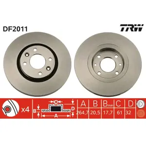 TRW Disques de frein pour RENAULT: R21 (Ref: DF2011) pas cher