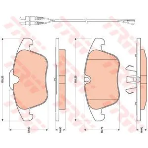 Kit de plaquettes de frein, frein à disque COTEC GDB1818 TRW GDB1818 pas cher