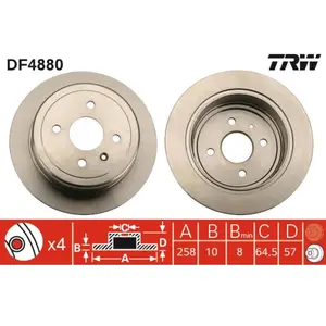 TRW Disques de frein pour DAEWOO: Nubira (Ref: DF4880) pas cher