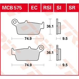 Comparateur de prix : TRW Plaquettes de frein, et mâchoires moto, MCB575 Allround organique