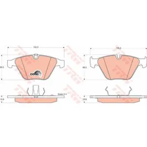 Kit de plaquettes de frein, frein à disque COTEC GDB1498 TRW GDB1498 pas cher