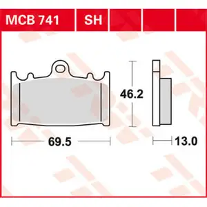 TRW Plaquettes de frein, et mâchoires moto, MCB741SH Sinter street pas cher