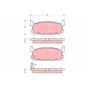 Kit de plaquettes de frein, frein à disque GDB3318 TRW GDB3318 pas cher