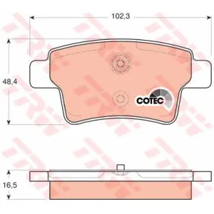 Kit de plaquettes de frein, frein à disque COTEC GDB1692 TRW GDB1692 pas cher