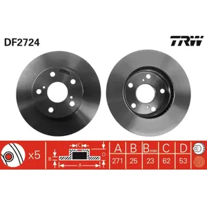 TRW Disques de frein pour TOYOTA: Previa (Ref: DF2724) pas cher
