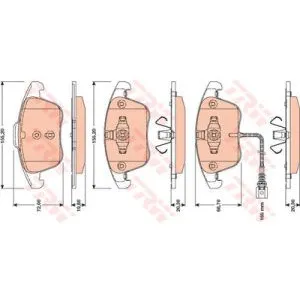 Kit de plaquettes de frein, frein à disque COTEC GDB1762 TRW GDB1762 pas cher