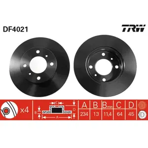 Disque de frein TRW DF4021 avant, plein, 1 pièce pas cher