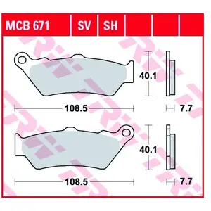 Comparateur de prix : TRW Plaquettes de frein, et mâchoires moto, MCB671SV Sinter street